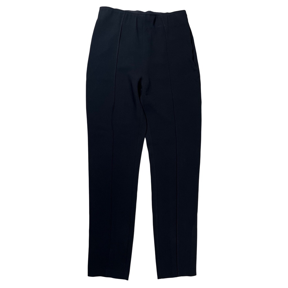 Cinq‎ a Sept Slim Leg Trousers Womens 8 Black High Rise Pintuck Side Zip Pants